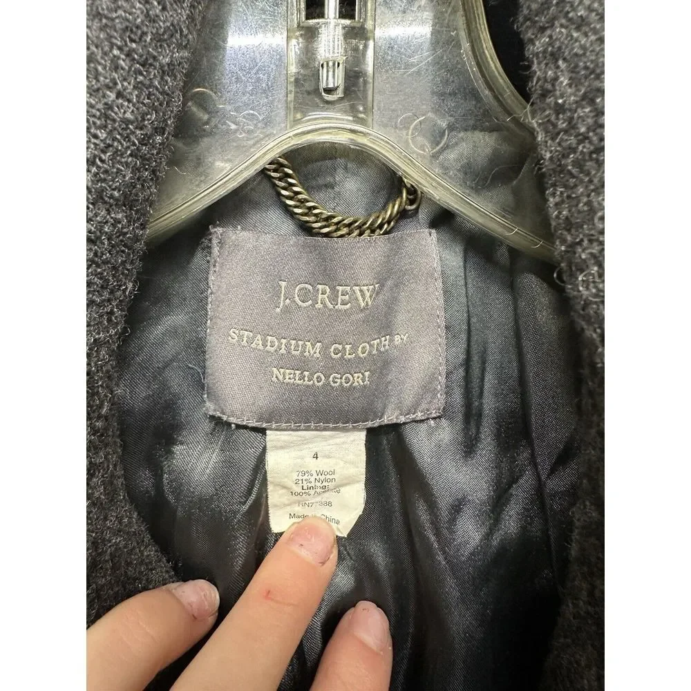 J. Crew‎ Stadium Cloth by Nello Gori Women's Coat Size 4 - Picture 2 of 3